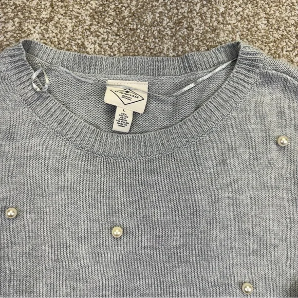 St. John's Bay Gray Knitwear Sweater Pearl Womens Size L - Picture 3 of 15